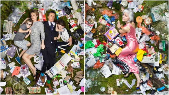 一週垃圾挑戰!攝影師Gregg Segal用反差影像紀錄一週的日常垃圾累積