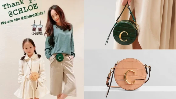 關穎牽6歲女兒背Chloé小圓餅打造 #MiniMe 穿搭！母親節前夕，買包合理包色