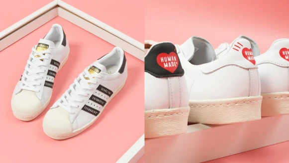 三斜線佈滿迷你鏤空愛心！adidas Originals X Human Made聯名系列台灣也買得到