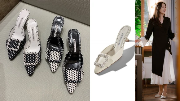 《愛的迫降》孫藝珍劇中穿得Manolo Blahnik，春夏再推普普風圓點高跟鞋