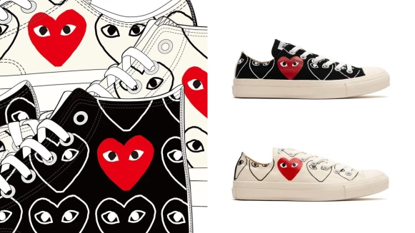 COMME des GARÇONS PLAY川久保玲聯名系列再一發！Converse 推出Chuck 70高、低筒設計，還佈滿愛心臉圖案