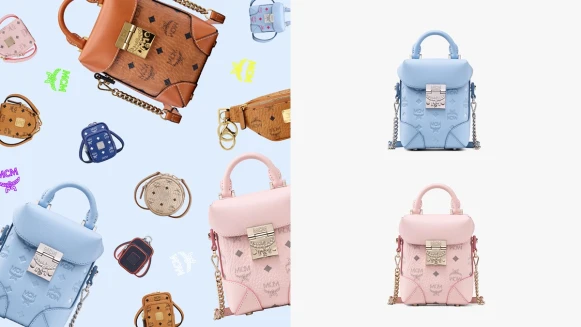 經典後背包縮小了！MCM推出櫻花粉、天空藍…夢幻系Visetos吊飾系列