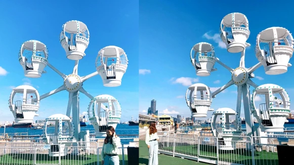 南台灣最新約會景點！高雄「氣球飛輪」純白熱氣球緩緩升空，飽覽無敵海景、看夕陽，夢幻程度破表