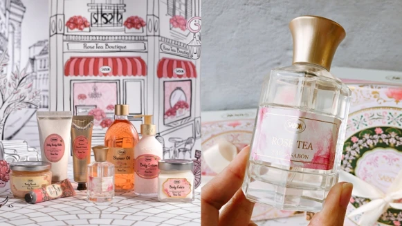 SABON最熱賣的玫瑰茶語系列擴大，從護手霜到身體乳都有，玫瑰加上莓果宛如超好聞的花茶香