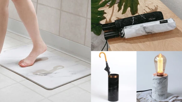 別被雨天打壞心情！精選「大理石紋系」居家必備小物，從雨傘到除濕地墊通通有，出門、回家都不憂鬱