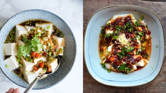 一道夏日低脂餐來了—香嫩滑涼拌豆腐料理,既飽腹又有高蛋白,減肥的人別錯過!