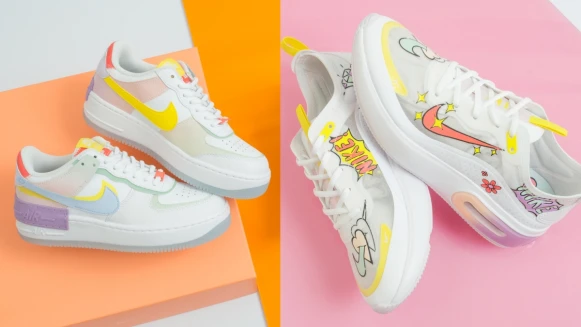 又放火！Fruition本週末開賣Nike插畫風球鞋，莓果紫配仙氣裸膚，連「勾勾」都是手繪發光圖案