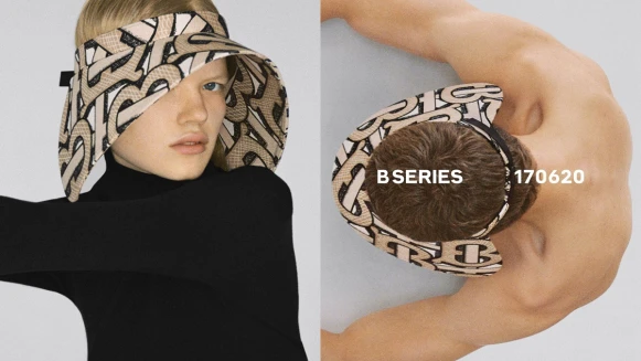 有了它橫行整個夏季！Burberry B系列再推全新TB Monogram遮陽帽，老花圖騰放大後更時髦