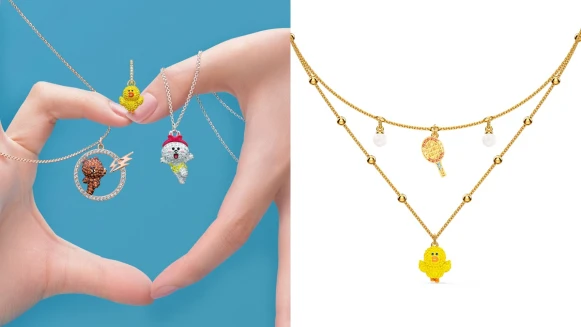 集合熊大、兔兔、莎莉人氣角色！Swarovski聯手Line Friends推出萌趣項鍊、手環、擺飾