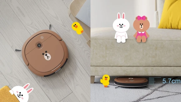 史上最可愛掃地機器人！科沃斯聯名LINE FRIENDS推出「熊大掃拖機器人」，超萌表情、輕薄外型正中少女心，從此愛上打掃