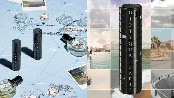 diptyque 推出旅行裝香水瓶，酷黑外殼寫著各國英文，還可以隨意拼字變成客製化小物！