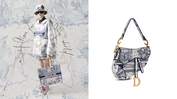 Dior把馬鞍包、托特袋、穆勒鞋換上幸運星印花，推出全新Around The World藝術圖騰限定系列