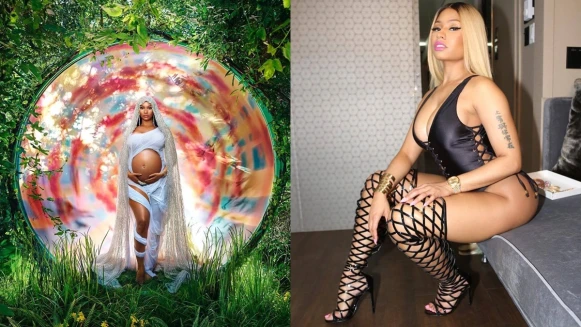 美國饒舌天后妮姬米娜Nicki Minaj懷孕了!頭戴白紗拍攝「聖母風」火辣孕照:「現在的我充滿興奮與感激!」