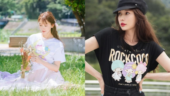 林志玲、雙星仙子、Rockcoco三方聯手！推出可愛又童趣的聯名服飾，志玲姐姐化身志玲仙子在衣服上