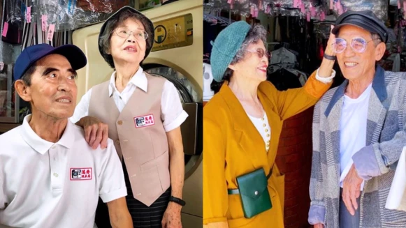 紅遍國際的台灣CP網紅「萬秀的洗衣店」！跟著年過80歲的萬吉和秀娥學習古著混搭技巧