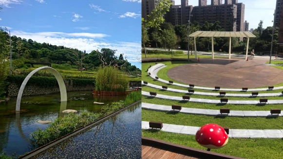 全台首座梯田公園！桃園「大有梯田生態公園」三大區域超好玩，戶外電影院、溜滑梯、戲水池全都有