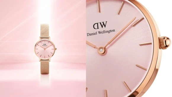 絕美玫瑰金搭上柔光粉！DW推出七夕情人節限定PETITE MELROSE柔光粉腕錶，還有李聖經簽名款限量上市