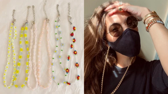 防疫穿搭必備！糖果串珠、個性金鍊、粉嫩碎花...盤點4間品牌口罩項鍊