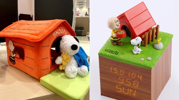 快把「史努比鐵皮屋」搬回家！HOLA首度聯名Peanuts推出34款居家商品，SNOOPY電子鐘、拖鞋攻佔家中太療癒