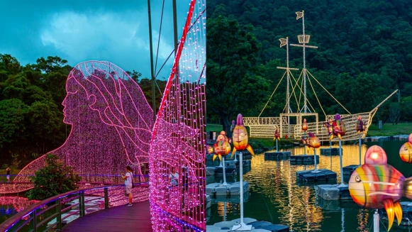 七夕去「2020宜蘭情人節」約會！首度搭起雙鵲橋，配上湖光山色超浪漫，還有夢幻翅膀、七彩城堡甜蜜滿分