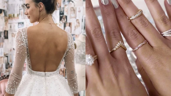 以婚紗為靈感！Hearts On Fire X Hayley Paige聯名推出全新耳環與項鍊，加碼看設計師的戒指混搭技巧