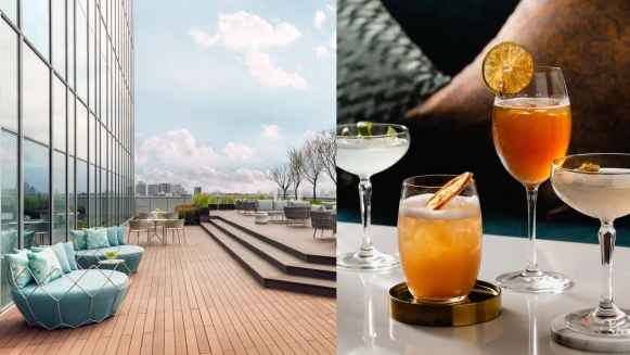 上班族小酌、解悶新去處！國泰萬怡酒店14樓高空酒吧開幕，喝茶酒享微醺、配270度城市美景超紓壓