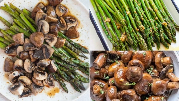 低脂減肥料理—黑胡椒蘑菇蒜炒蘆筍 鮮脆嫩爽,做法簡單零失敗!
