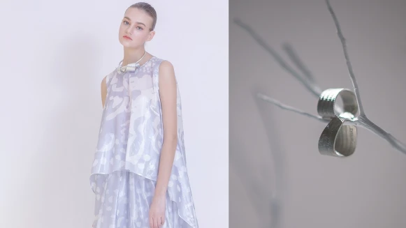 ISSEY MIYAKE 2020全新「一生樹語」限定配飾，有如在極光雪花交錯銀白世界中，完美綻放出堅定且柔軟的動人姿態