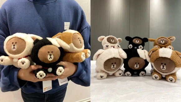 LINE FRIENDS熊大變超可愛狗狗！獨家開箱全新Puppy系列玩偶、鑰匙圈，三隻一起抱在懷中幸福破表