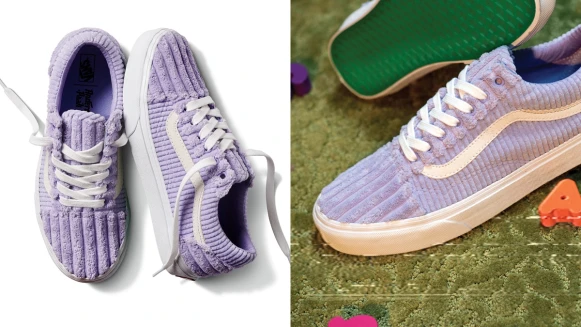 Vans為明星鞋款Old Skool推出2款薰衣草紫夢幻配色，還有應景冬日的燈芯絨材質