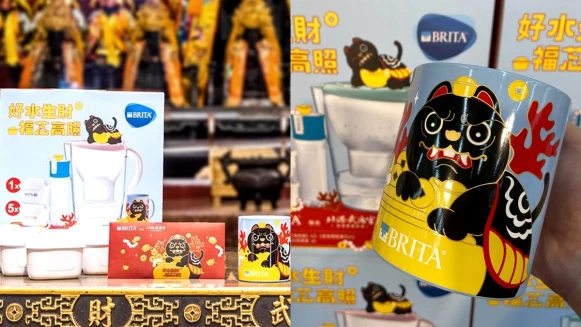 財神爺坐騎太可愛！德國BRITA首次攜手北港武德宮推「好水生財」過年禮盒，新年用Q版黑虎大將軍招福氣