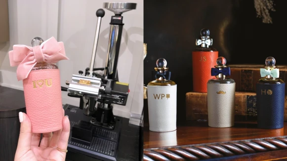 Penhaligon's 潘海利根推出客製化香水皮套服務,任選皮革、壓印字母、自選鑰匙圈,上千種排列組合自用送禮都適合