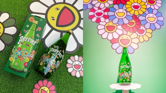 沛綠雅X村上隆聯名氣泡水全台上市！超可愛微笑花花瓶身，還有限時兩天主題期間快閃店登場
