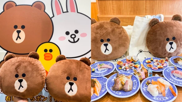 熊大出沒！藏壽司與LINE FRIENDS推13款限定扭蛋，兔兔、莎莉變身超萌壽司，熊大抱枕等你帶回家