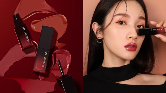 植村秀2021年小黑方唇釉燒遍小紅書，甜漬奶糖、冰晶玫瑰必收，還是史上最滑順Q嫩的持色唇彩