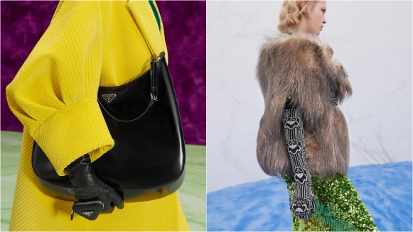 2021秋冬米蘭時裝週｜Prada放大版Cleo包、口袋手套、厚底靴、人造皮草異材質拼接...6大亮點帶你看秀