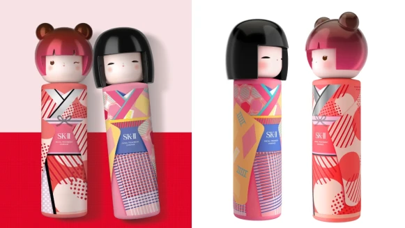 SK-II青春露2021春日娃娃和服限定版，瓶身繽紛色彩萌度加倍，必須成套收藏