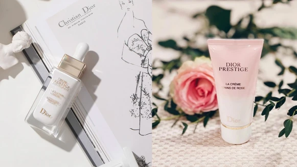 自主發光與玫瑰膚觸，我都要！DIOR《精萃再生光燦淨白精華》薈萃珍稀白神花植能量，步步注入宛如天生肌淨光，連敏感肌也能亮出一片天