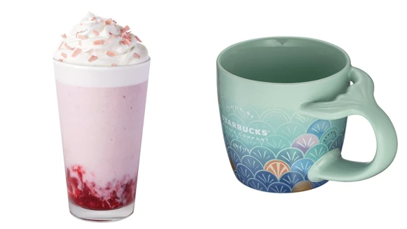 星巴克「春櫻草莓星冰樂」3/17開賣！同步推出絕美女神人魚系列馬克杯