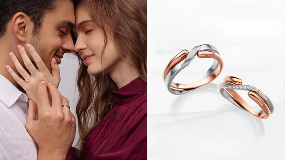 林曉同經典雙色雙金系列婚對戒，完美詮釋戀人間永恆愛情承諾的璀璨