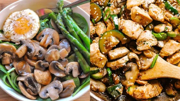 3道蘑菇瘦身料理:蘑菇綠花椰菜炒蝦仁/黑胡椒蘑菇蒜炒蘆筍/香辣蠔油炒磨菇食譜來了!