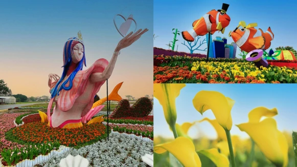 開幕湧十萬人！2021桃園彩色海芋季繽紛來襲，5公尺高「愛神美人魚」、破20萬株花草讓網美拍到手軟