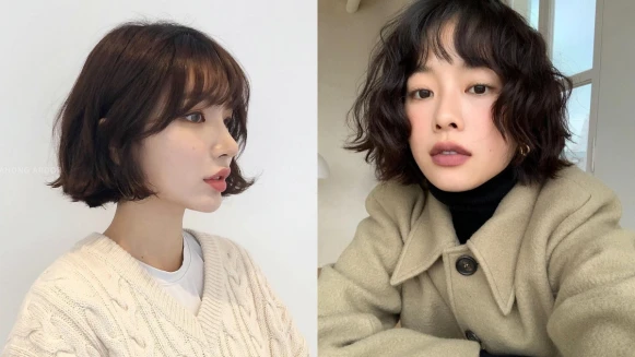 2021短髮燙髮推薦:不規則蓬鬆皺褶燙,自然露出脖頸線條又顯臉小!