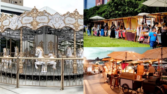 HOLA聯手綠美丘打造內湖最美市集！「內湖新樂園」限定2個周末登場，白色旋轉木馬、30個日式木作攤位太想逛