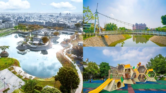 屏東新網美景點「復興公園」啟用！大片水域及林蔭如走進「水岸森林」，還有拱橋、環湖步道太適合約會