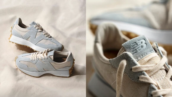 New Balance為NB327換上質感帆布拼接寶寶藍麂皮款，加碼再推夕陽暖橘配色