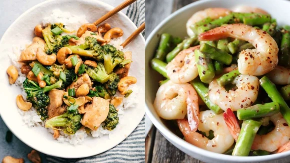 3道低脂清炒:蘆筍炒蝦仁/綠花椰菜炒雞丁/杏鮑菇雙椒炒蛋食譜