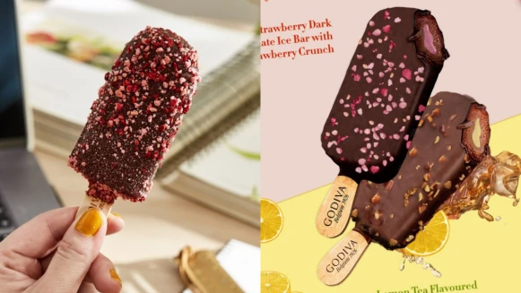 GODIVA X 7-11全新黑巧克力雪糕來了！草莓脆碎、焦糖檸檬茶兩款口味，6/16正式開賣