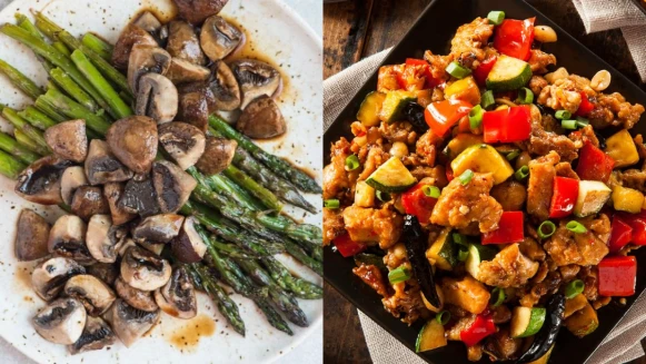 3道減脂期也能任性吃的料理:韓式辣白菜豆腐起司焗蛋/黑胡椒蘑菇蒜炒蘆筍/雙椒辣炒雞丁 食譜來了!