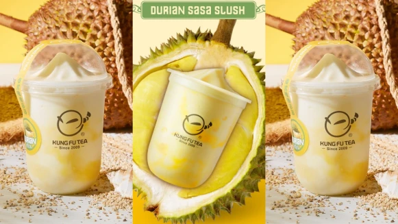 滿滿榴槤果肉！功夫茶推「泰式榴槤莎莎」以泰國金枕頭搭配冰淇淋，濃郁香氣彷彿一秒到泰國